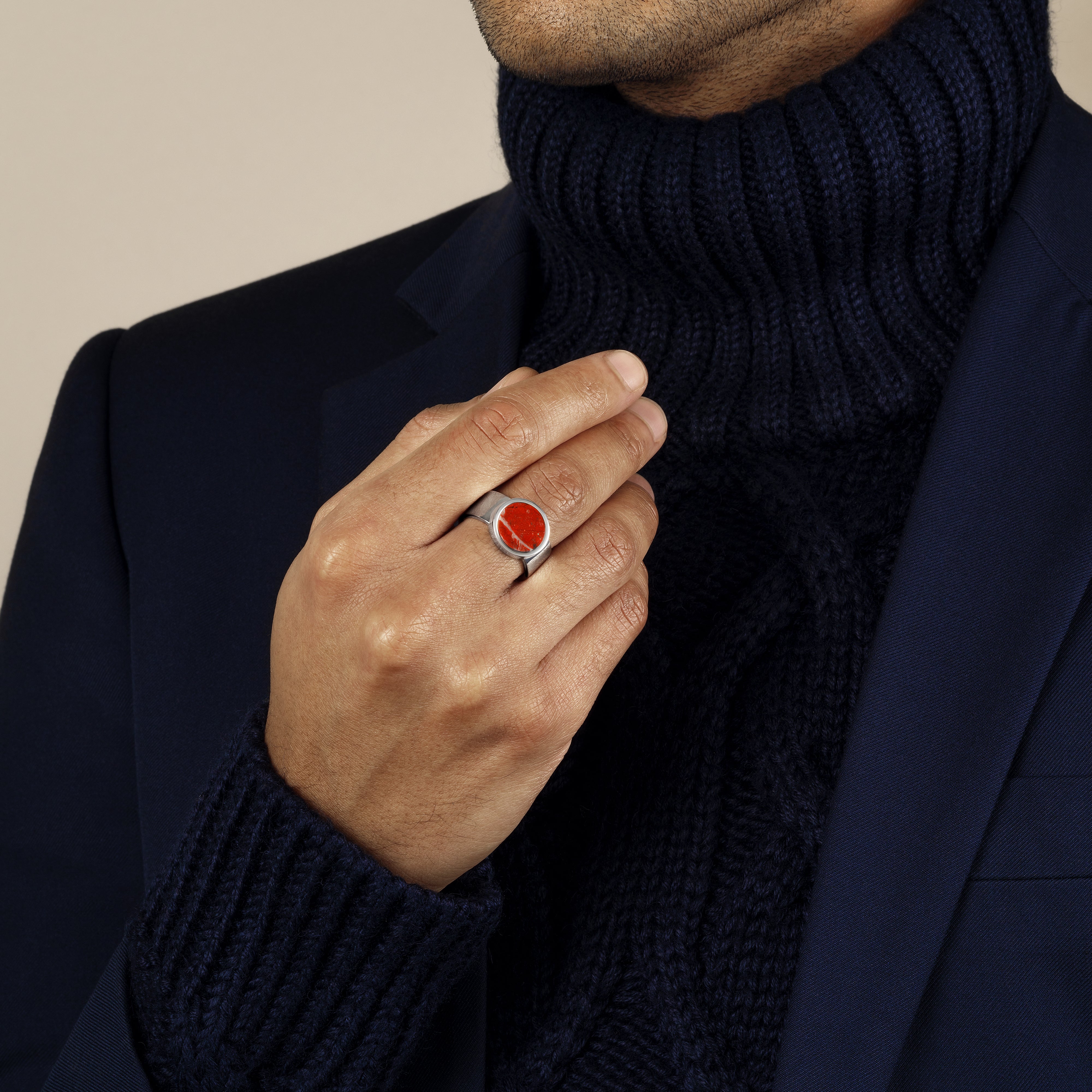 Red jasper store stone ring